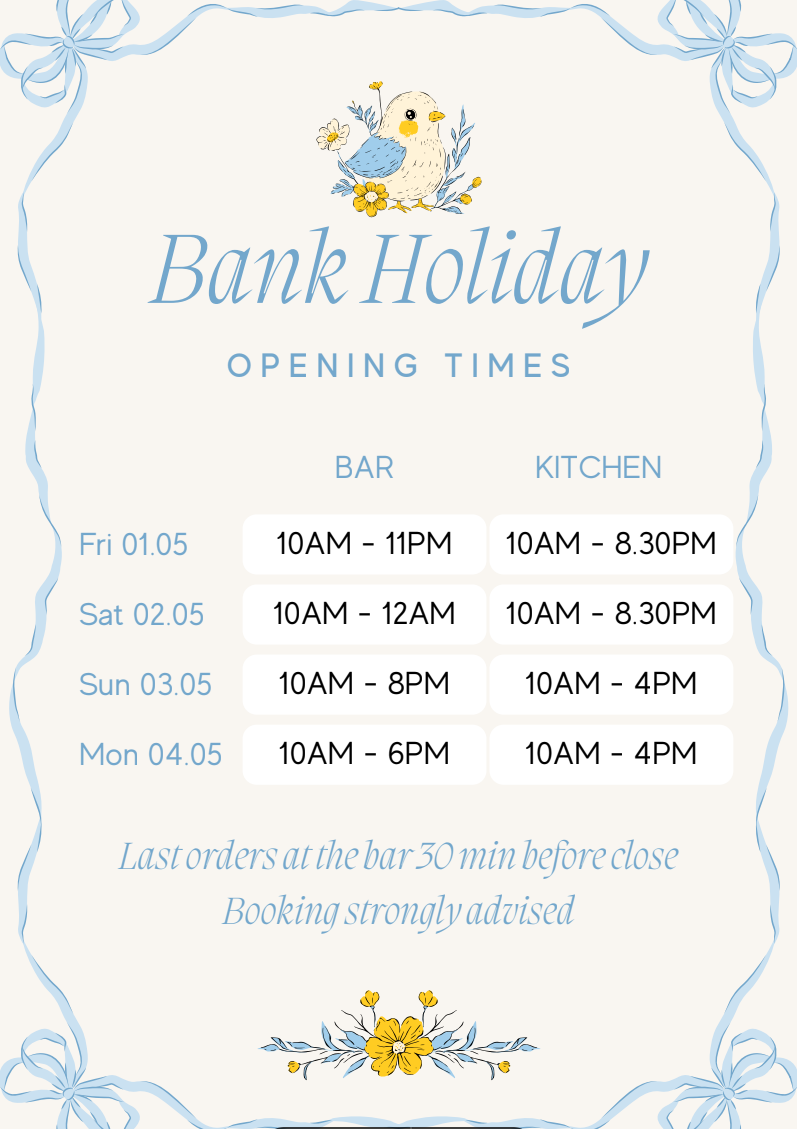 Swallowtail Restaurant Bank Holiday opening times